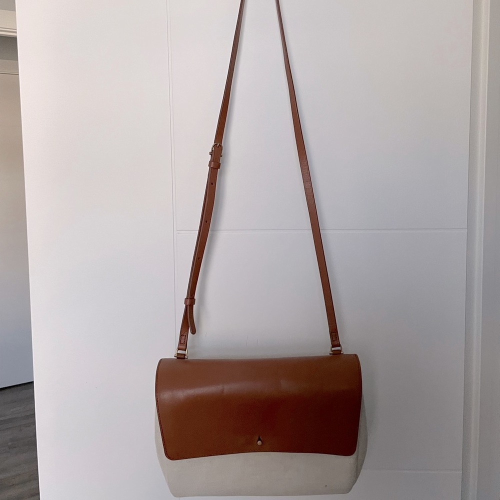ARITZIA AUXILIARY CANVAS AND LEATHER BAG